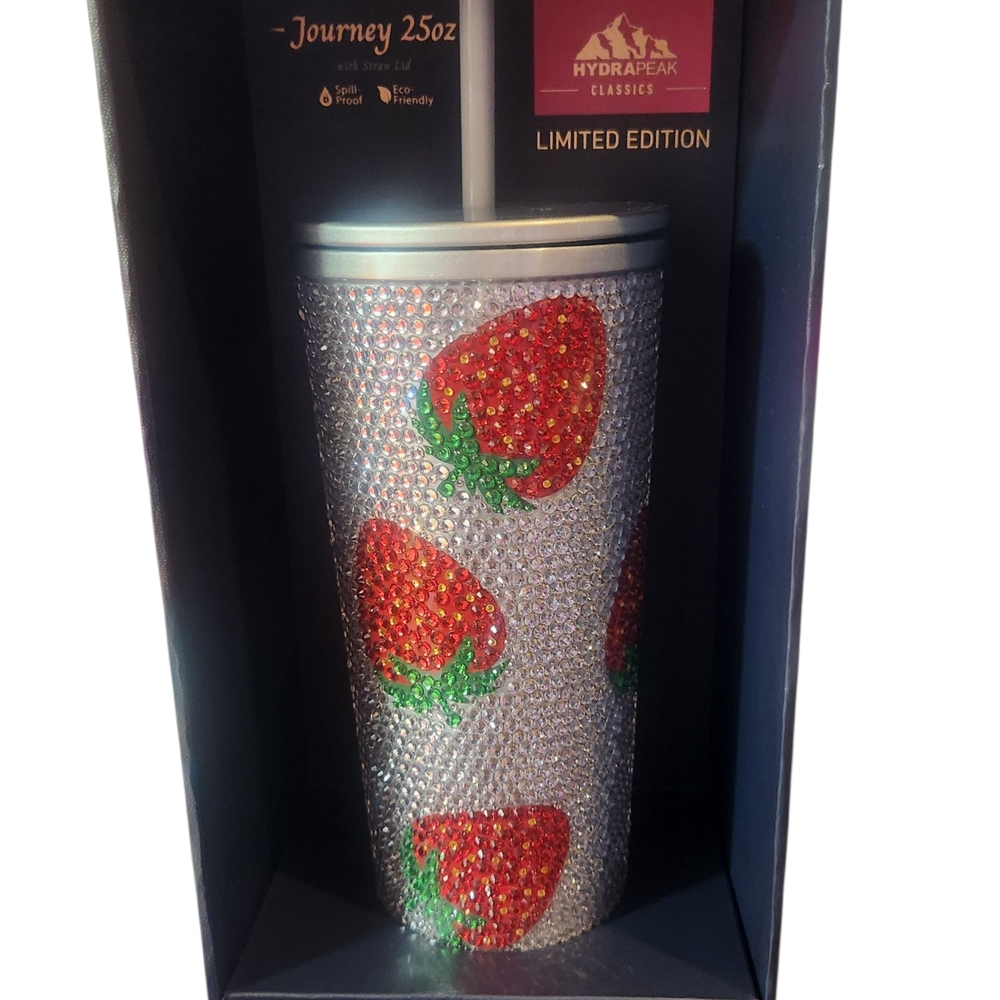 Hydrapeak Strawberry Rhinestone Stainless Steel Insulated Tumbler Limited Ed